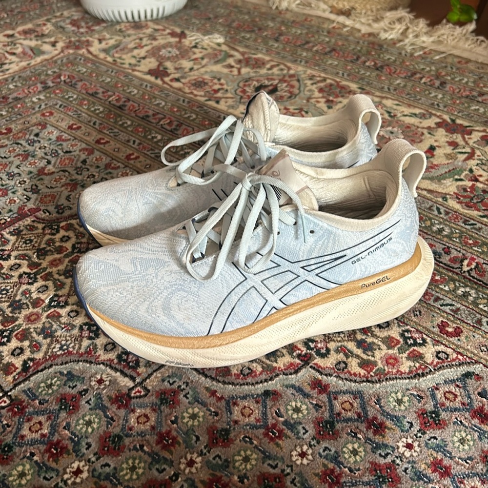 Asics Women's Athletic Shoes in Light Blue and Cream